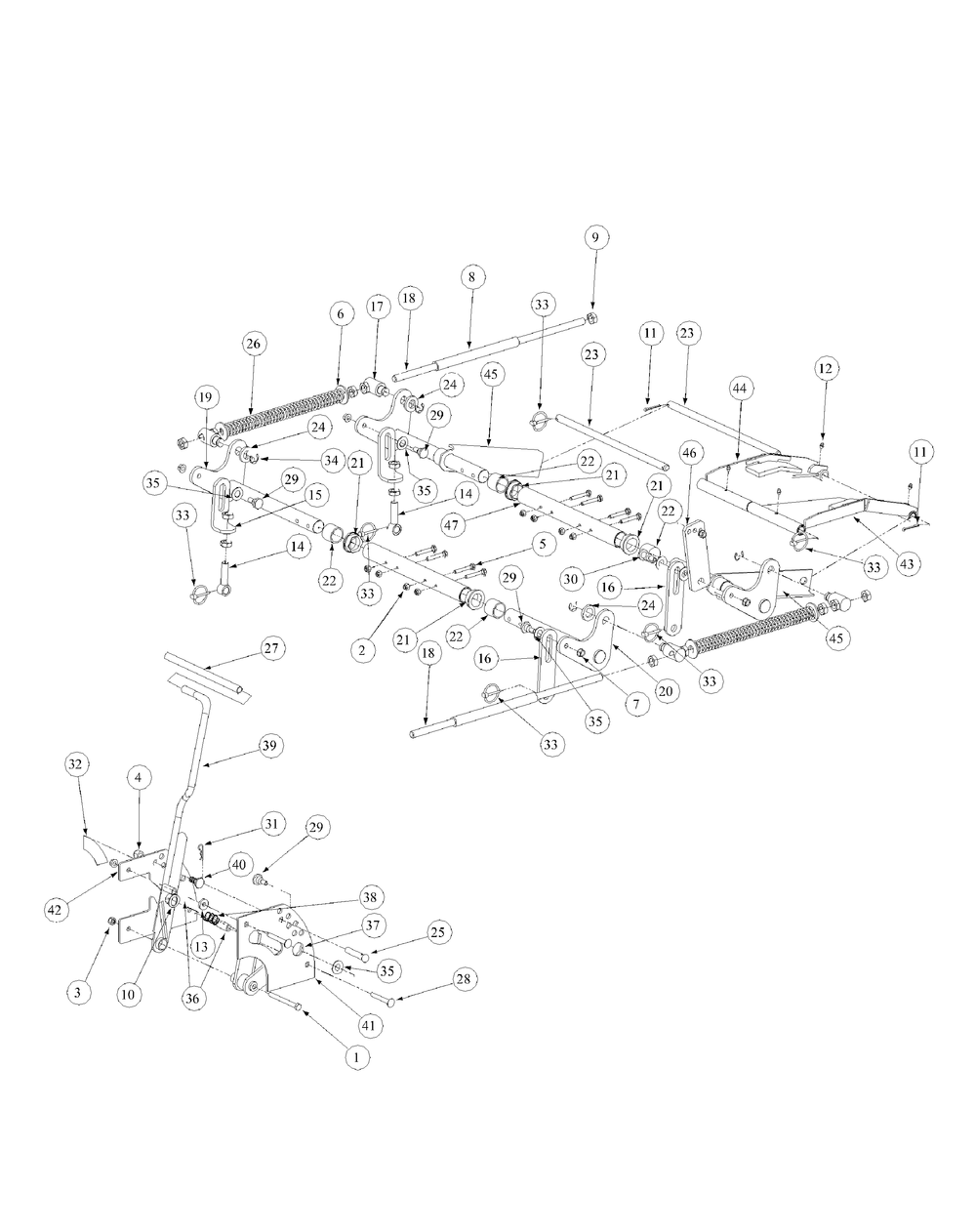Lift Assembly Diagram and Parts List for M60-KH 53AB5BAX150-25-HP Cub Cadet Lawn Tractor